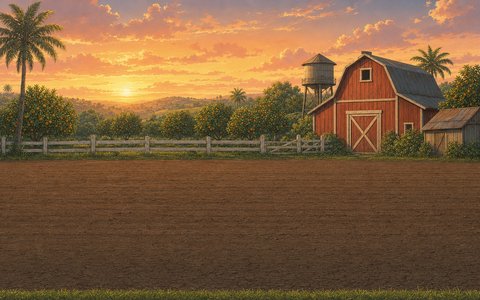 Rote Scheune auf der Farm-Insel